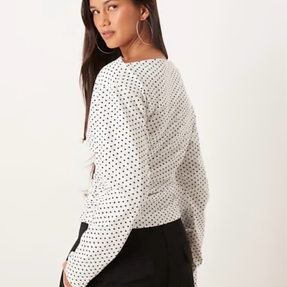 ASOS Elegant Black and White Polka Dot Blouse